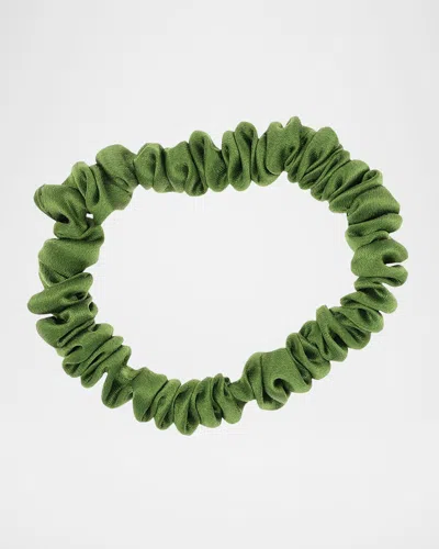 L. Erickson Usa Mini Satin Scrunchie In Avocado