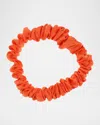 L. Erickson Usa Mini Satin Scrunchie In Mandarin