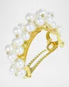 L. Erickson Usa Pandora Pearly Ponytail Barrette In Cream Pearl