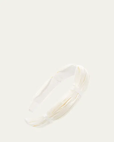 L. Erickson Usa Pleated Bouffant Silk Headband In Sc Corn Flower
