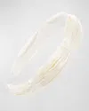 L. Erickson Usa Pleated Bouffant Silk Headband In Sc Ivory