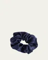 L. Erickson Usa Medium Satin Scrunchie In Charmeuse Navy