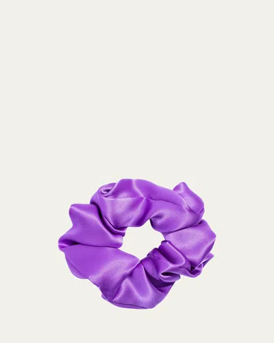 L. Erickson Usa Silk Charmeuse Oversized Scrunchie In Electric Grape