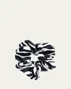 L. Erickson Usa Silk Charmeuse Oversized Scrunchie In Wild Zebra