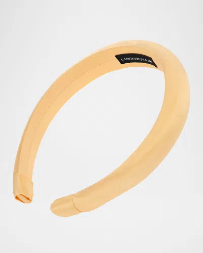 L. Erickson Usa Silk Charmeuse Padded Headband In Lazy Peach