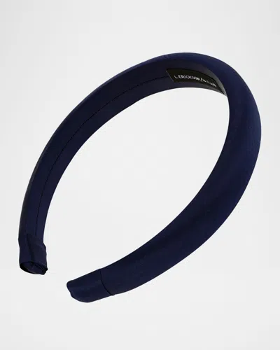 L. Erickson Usa Silk Charmeuse Padded Headband In Navy