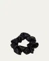 L. Erickson Usa Silky Charmeuse Medium Pony Scrunchie In Silk Charmeuse Black