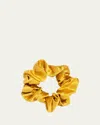 L. Erickson Usa Silky Charmeuse Medium Pony Scrunchie In Silk Charmeuse Dijon
