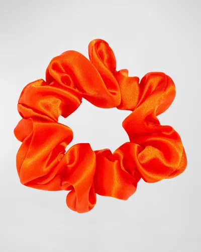 L. Erickson Usa Silky Charmeuse Medium Pony Scrunchie In Orange