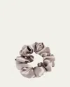 L. Erickson Usa Silky Charmeuse Medium Pony Scrunchie In Neutral