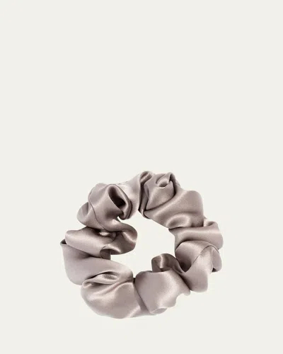 L. Erickson Usa Silky Charmeuse Medium Pony Scrunchie In Neutral