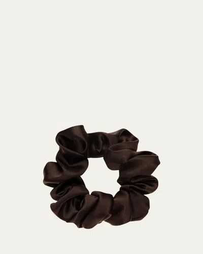 L. Erickson Usa Silky Charmeuse Medium Pony Scrunchie In Silk Charmeuse Sable