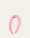 L. Erickson Usa Sophia Wrapped Silk Headband In Silk Charmeuse Pink Wax