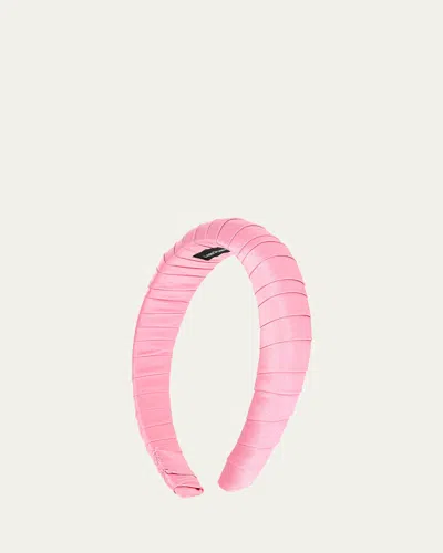 L. Erickson Usa Sophia Wrapped Silk Headband In Silk Charmeuse Pink Wax