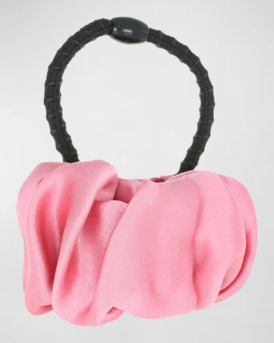 L. Erickson Usa Super Scrunch Ponytail Holder In Silk Charmeuse Pink Wax