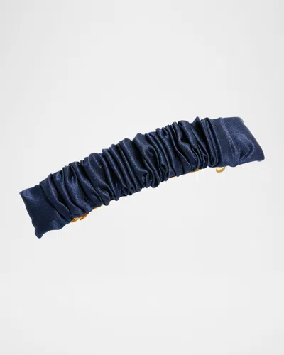 L. Erickson Usa Super Scrunch Silk Barrette In Navy