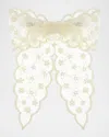L. Erickson Usa Wallflower Bow Barrette In Cream