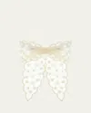 L. Erickson Usa Wallflower Bow Barrette In Cream