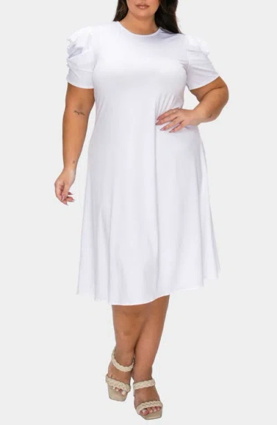 L I V D Aleyna Puff Sleeve A-line Dress In Animal Print