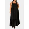 L I V D Angelika Ruffle Hem Sleeveless Maxi Dress In Black