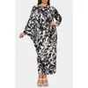 L I V D Asher Asymmetrical Long Sleeve Stretch Maxi Dress In Black Taupe