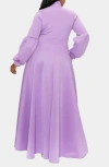 L I V D Bella Donna Long Sleeve Ribbon Tie Dress In Lilac
