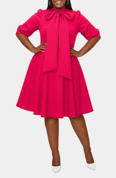 L I V D Carina Donna Fit & Flare Midi Dress In Pink