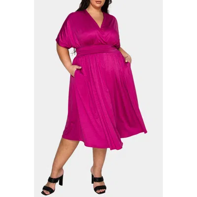 L I V D Cyra Empire Waist Midi Dress In Pink