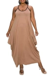 L I V D Drapey Maxi Dress In Mocha