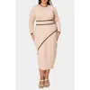 L I V D Elora Rib Sweater Dress In Creme