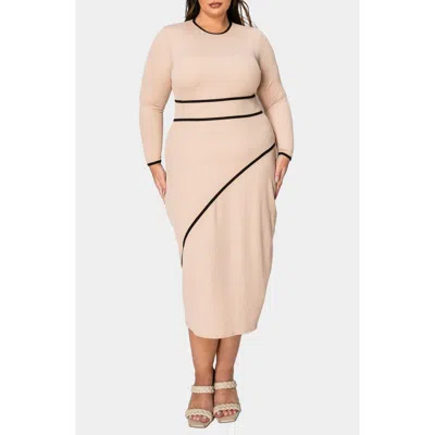 L I V D Elora Rib Sweater Dress In Creme