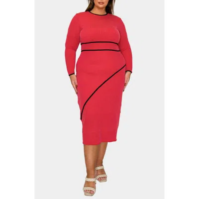 L I V D Elora Rib Sweater Dress In Red