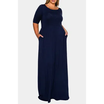 L I V D Eva Jersey Maxi Dress In Blue