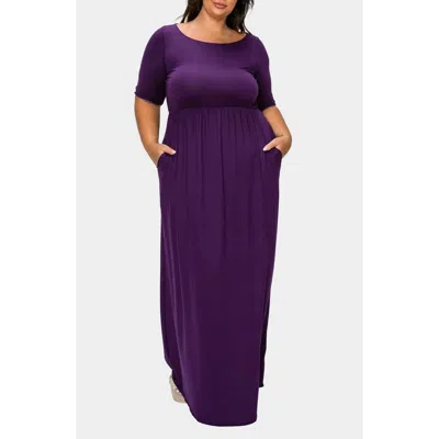 L I V D Eva Jersey Maxi Dress In Purple