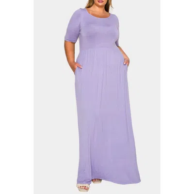 L I V D Eva Jersey Maxi Dress In Purple