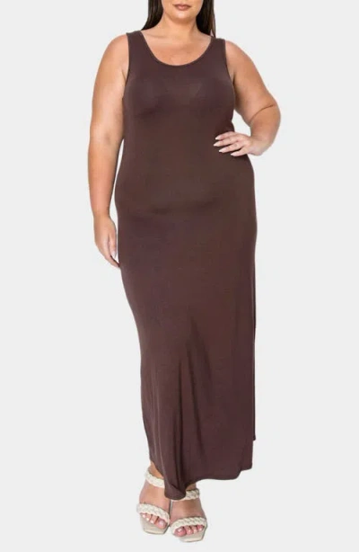 L I V D Everyday Essential Tank Maxi Dress In Brown