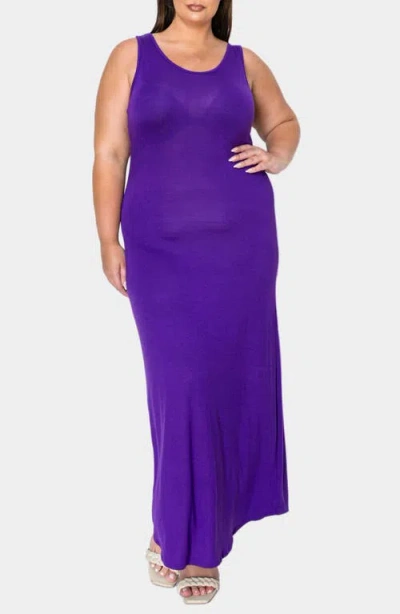 L I V D Everyday Essential Tank Maxi Dress In Purple