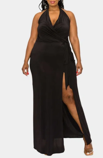 L I V D Gisele Halter Maxi Dress In Black