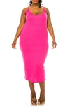 L I V D Jennie Stretch Midi Body-con Dress In Hot Pink