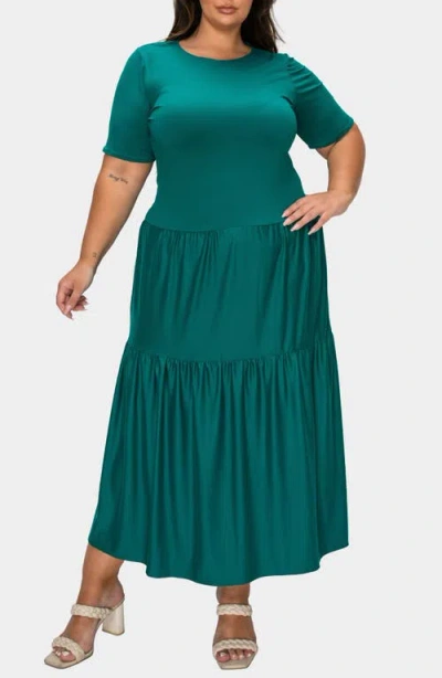 L I V D Jourdan Tiered Maxi Dress In Green