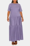 L I V D Jourdan Tiered Maxi Dress In Lavender Dark