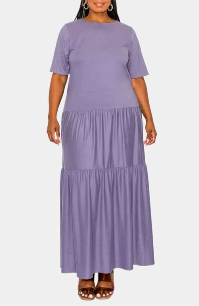 L I V D Jourdan Tiered Maxi Dress In Lavender Dark