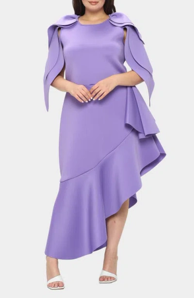 L I V D Kaskade Asymmetric Ruffle Dress In Light/pastel Purple