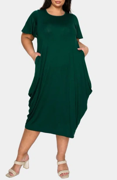 L I V D Liz Flutter Sleeve Midi Dress In Green