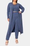 L I V D Luna 3-piece Rib Lounge Set In Navy
