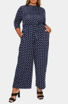 L I V D Lunette Dot Wide Leg Jumpsuit In Blue