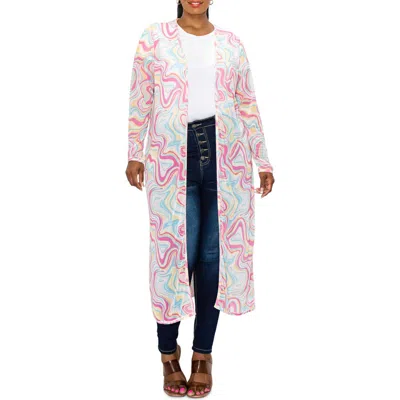 L I V D Megan Mesh Duster In Candy Blue