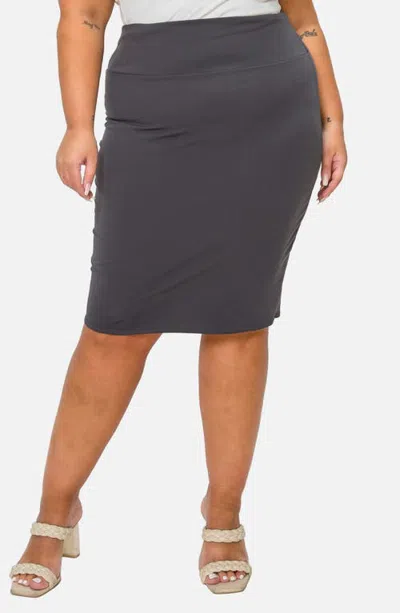 L I V D Molly Pencil Skirt In Charcoal
