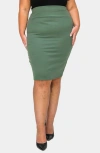 L I V D Molly Pencil Skirt In Dark Sage