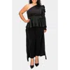L I V D Nicolette One-shoulder Peplum Top In Black